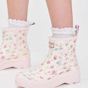 Hunter x Loveshackfancy rain boot Sunrise Patchwork Confetti, sz 9, NIB